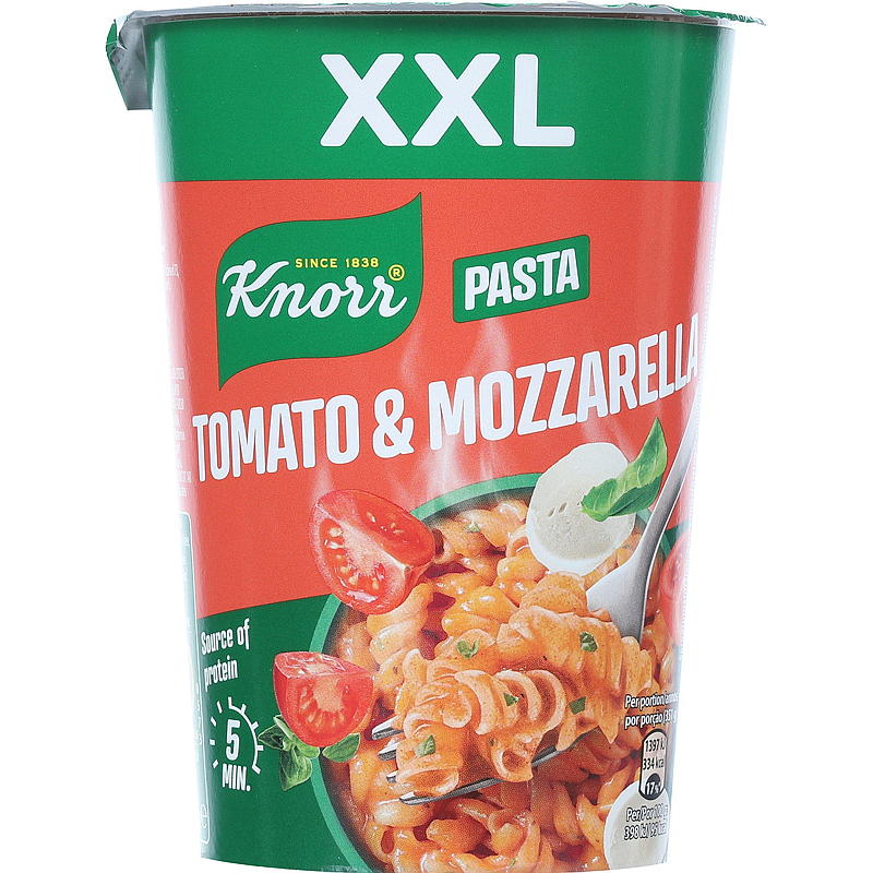 Knorr Tomate y mozzarella, envase grande para snacks, 93 g