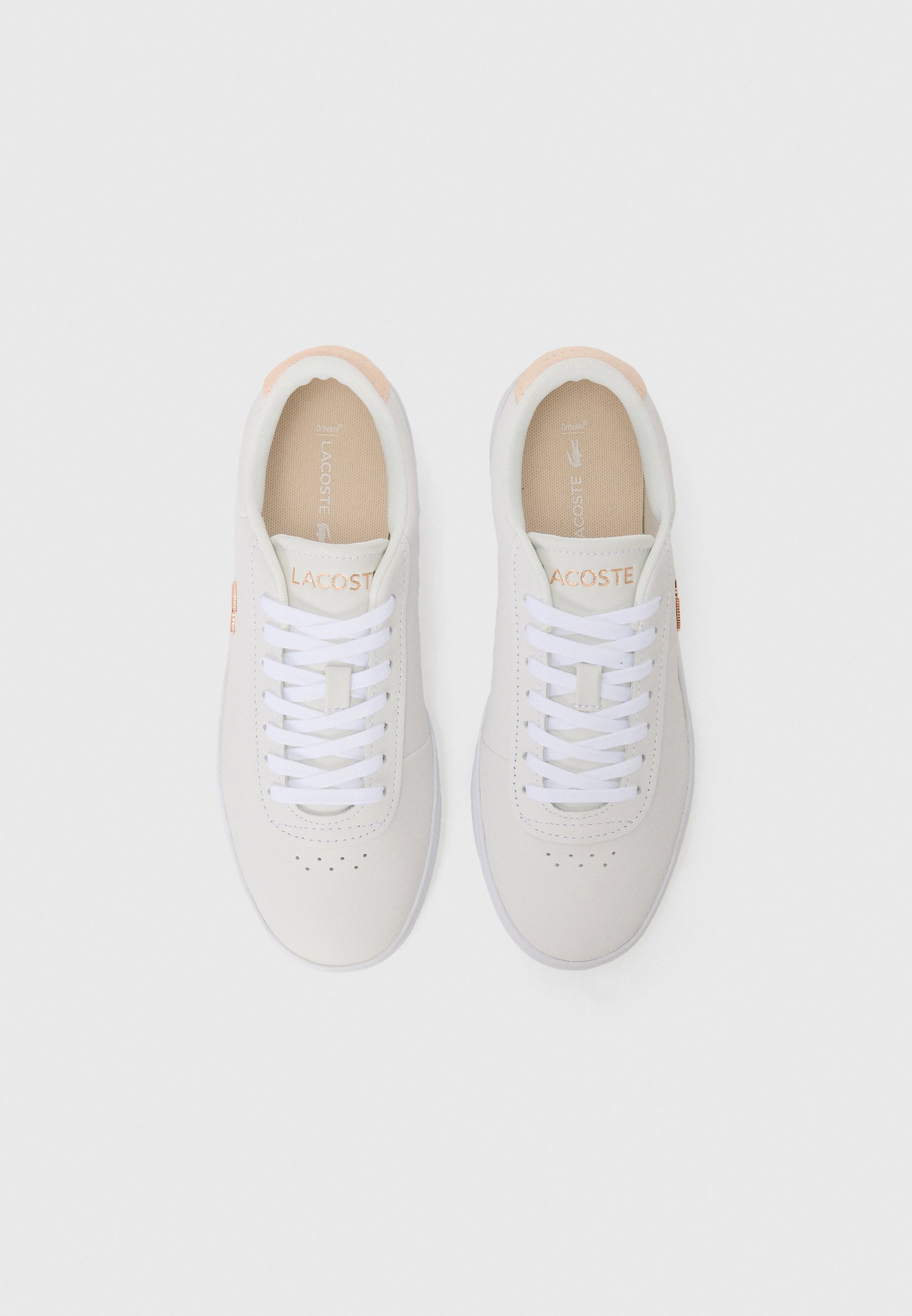 Lacoste BASESHOT EVO 225 - Sneakersy - biały/jasnoróżowy