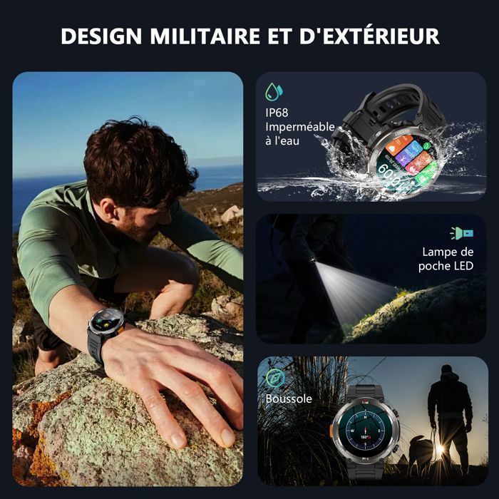 Montre Connectée Homme Appel Bluetooth 1.45