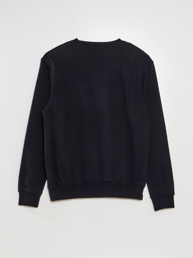 Effen French terry sweatshirt - zwart