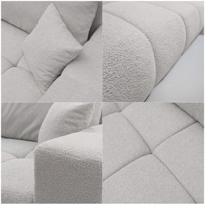 OFI Reversible Corner Sofa - 5 Seater - Convertible Sofa with Storage - Soft-Touch Fabric - Grey