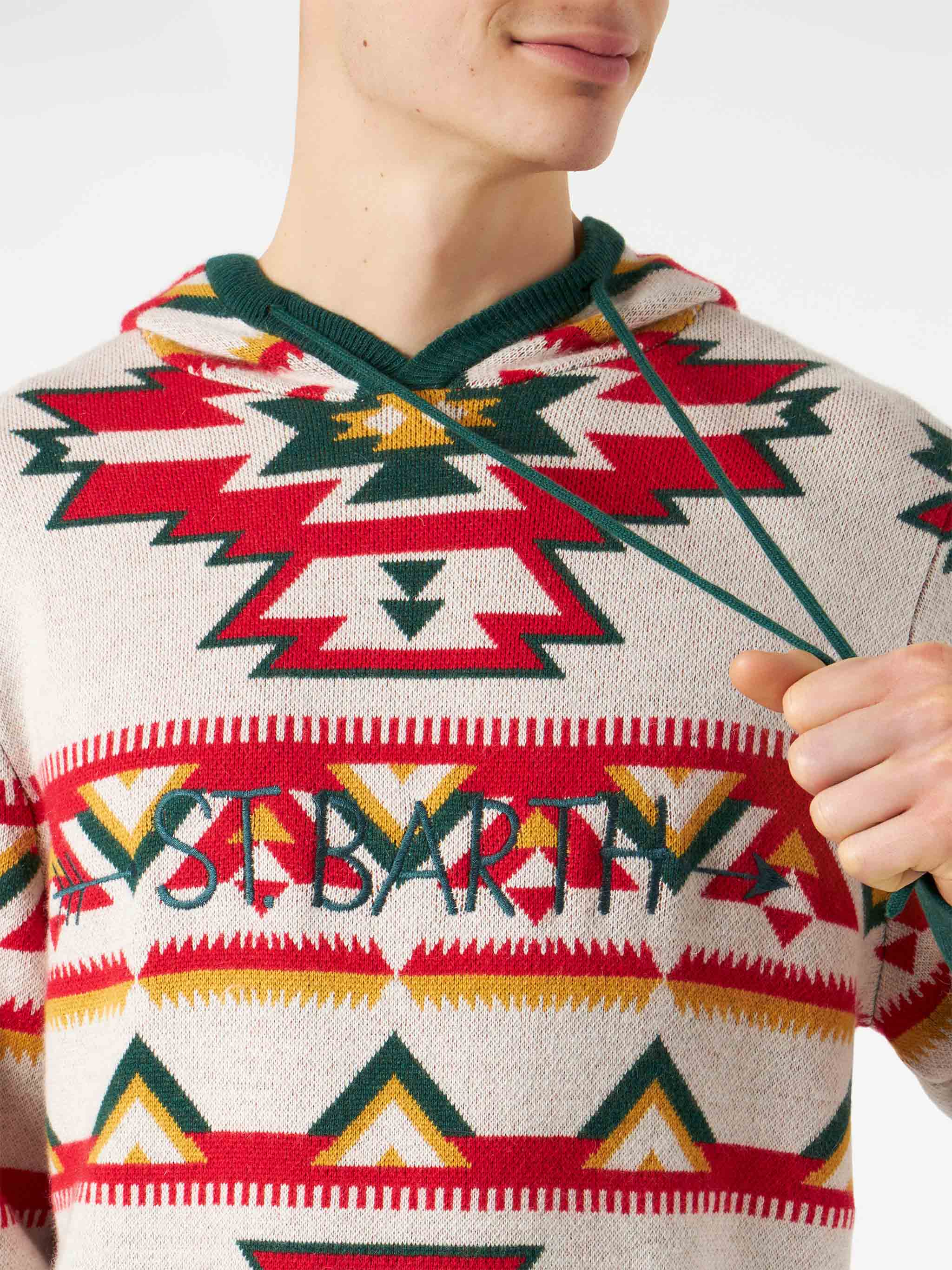 Herren-Kapuzenpullover mit ethnischem Muster