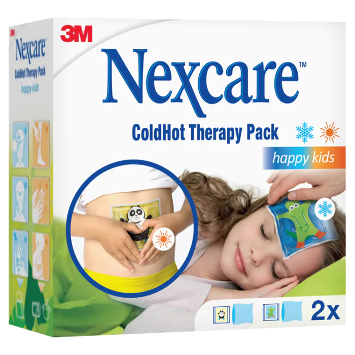 Nexcare ColdHot Therapy Pack Happy Kids, Zimno-ciepły okład żelowy wielokrotnego użytku, 11x12cm