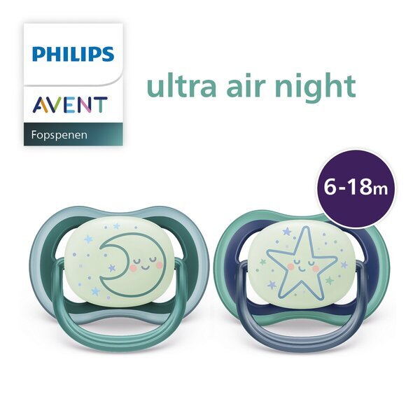 „Philips Avent Ultra Air“ naktinis čiulptukas, 6–18 mėn., SCF376/13, „Fopspeen“