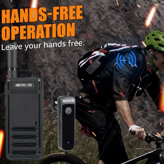 Walkie Talkie inalámbrico Retevis RB639P, radio bidireccional PMR446 con auriculares inalámbricos, USB tipo C, VOX, para viajes en coche (2 unidades)