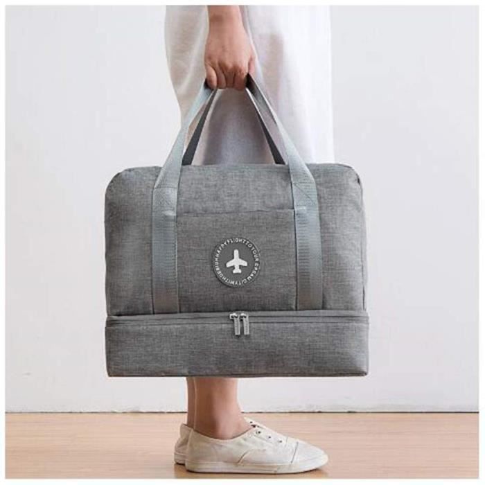Reisetasche – NOVAGO – Faltbar – Fach für nasse Wäsche – Schuhfach – Grün