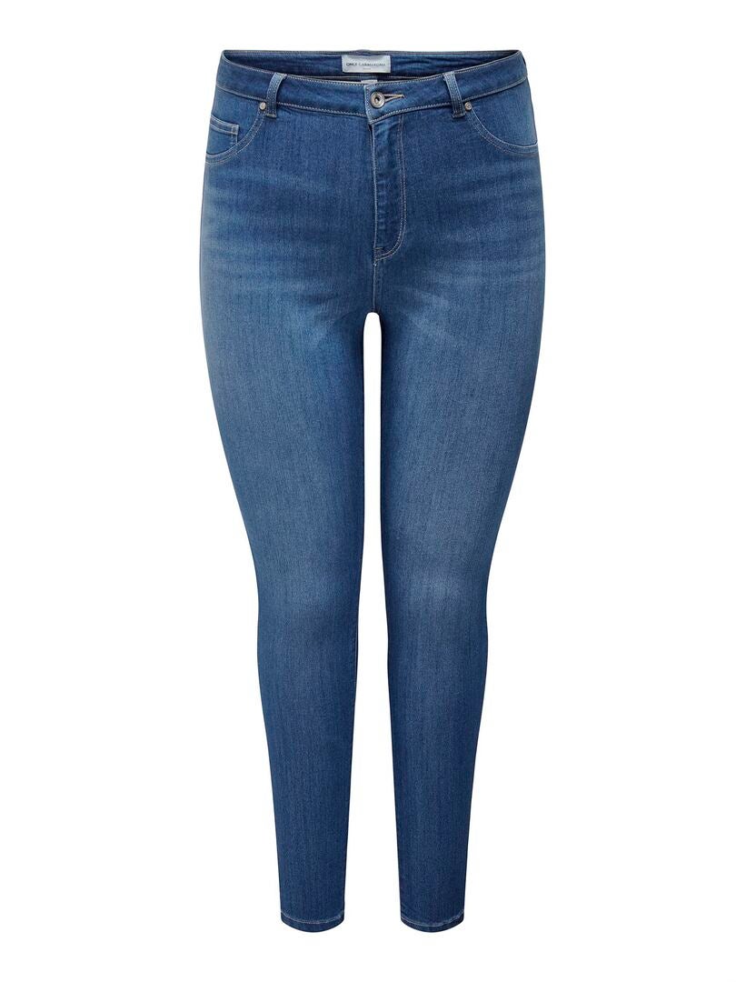 Calça jeans skinny de cintura alta - AZUL