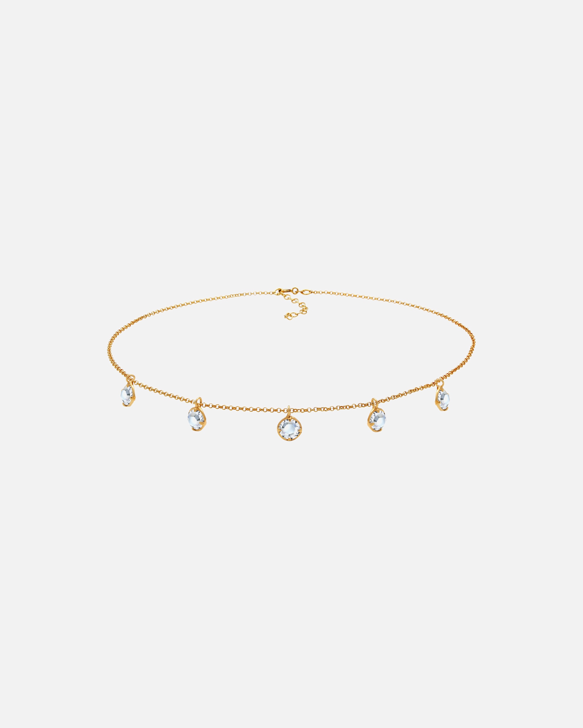 Elli Choker Pendentifs Minimal Basic avec des Cristaux Collier Femme - (925/1000) Argent Plaqué Or