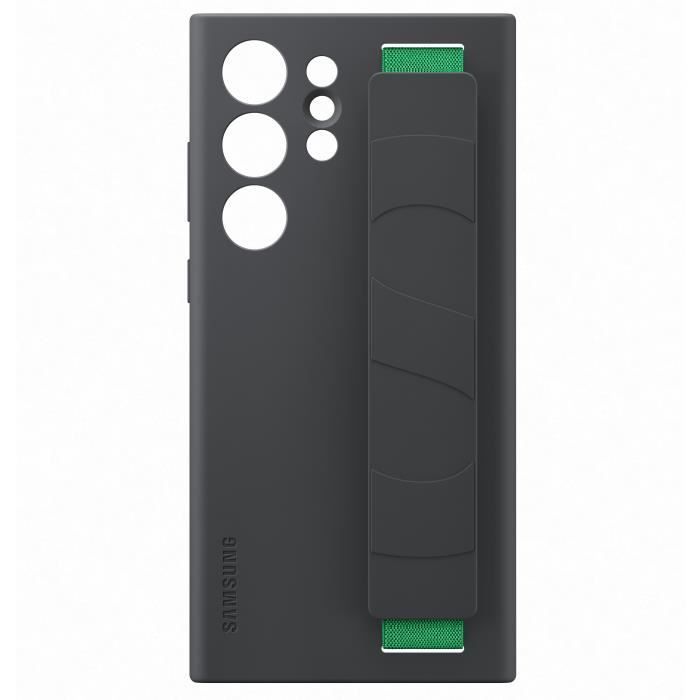 Funda de silicona Samsung con correa para S23 Ultra negra