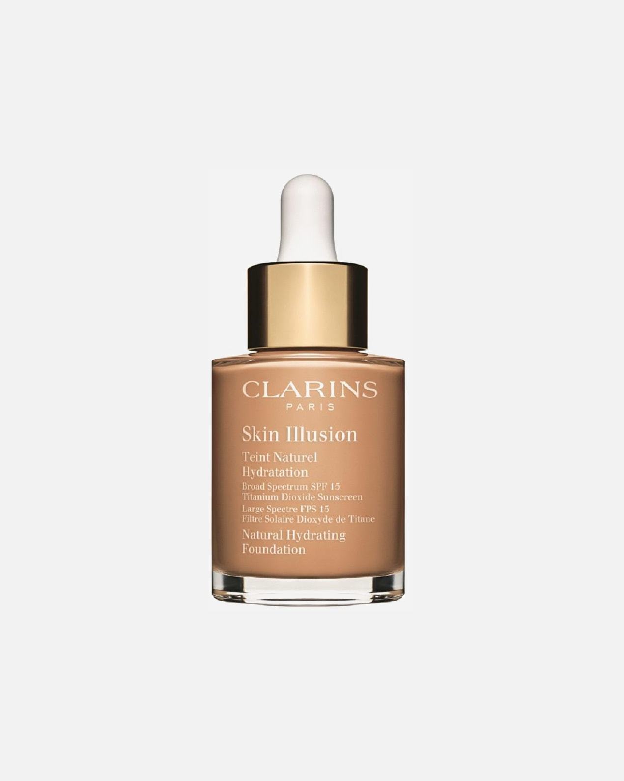 „Clarins Foundation Skin Illusion“ natūralus drėkinamasis makiažo pagrindas SPF 15, 30 ml