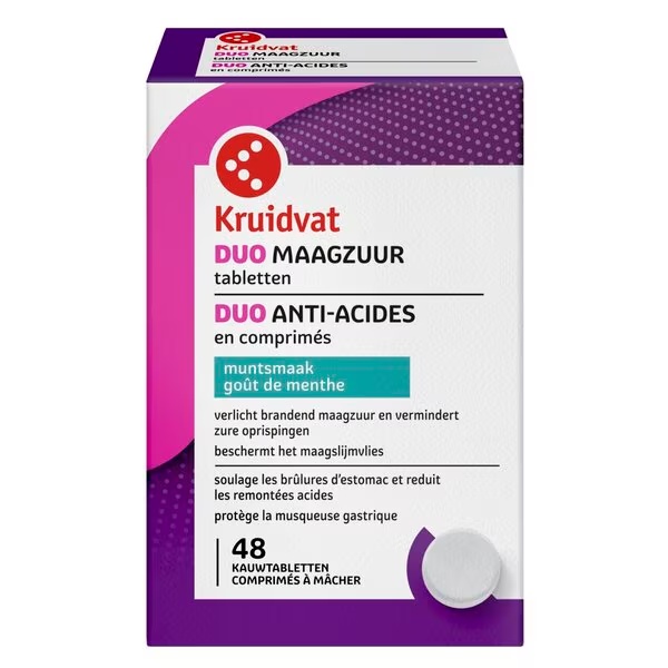 Kruidvat tablete za želudac Duo s okusom mente 48 tableta za žvakanje<br>Medicinski proizvod - 48 komada
