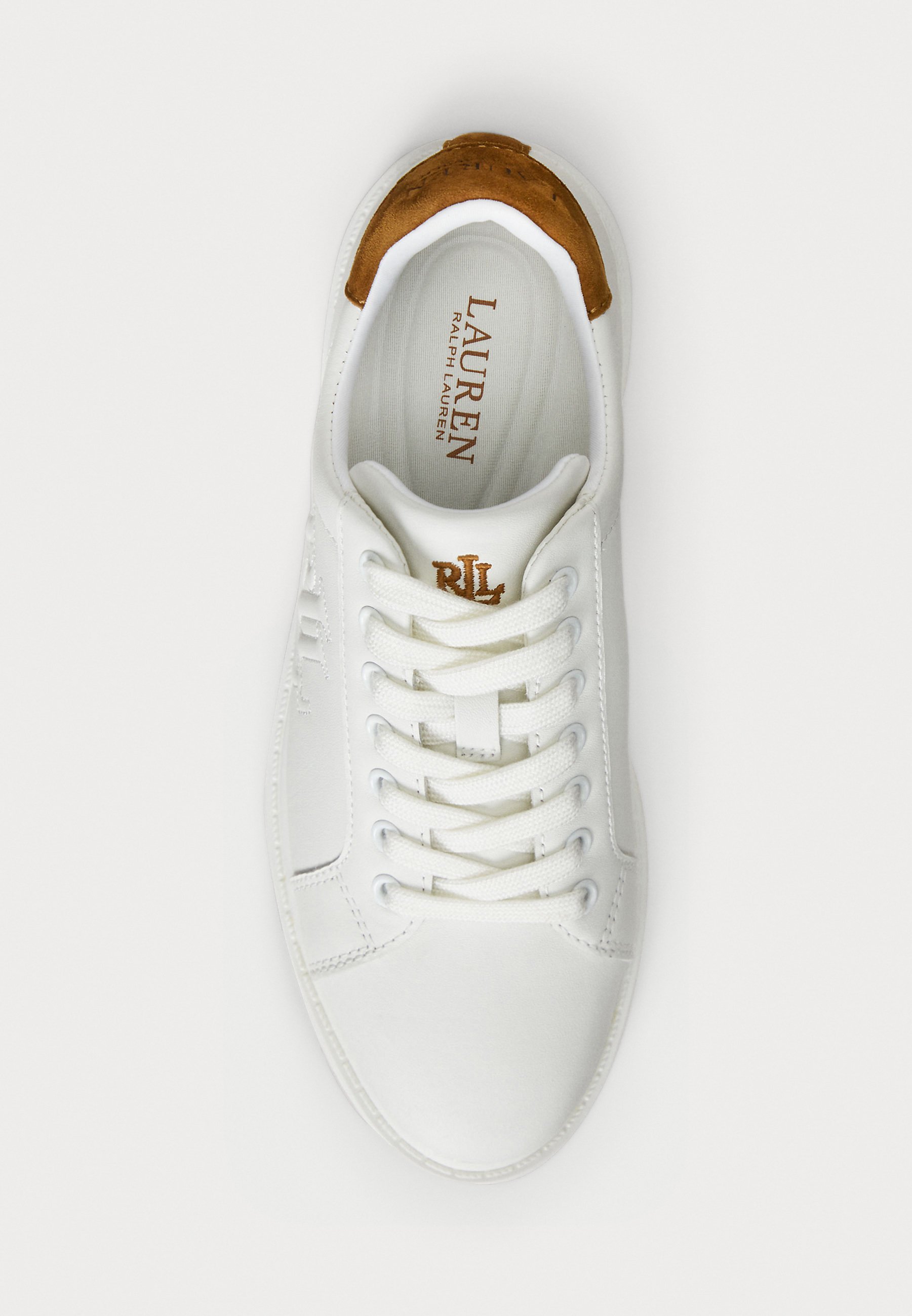 Lauren Ralph Lauren AINSLEY TWO-TONE LEATHER & SUEDE SNEAKER - Sneakers - sneeuwwit/beige