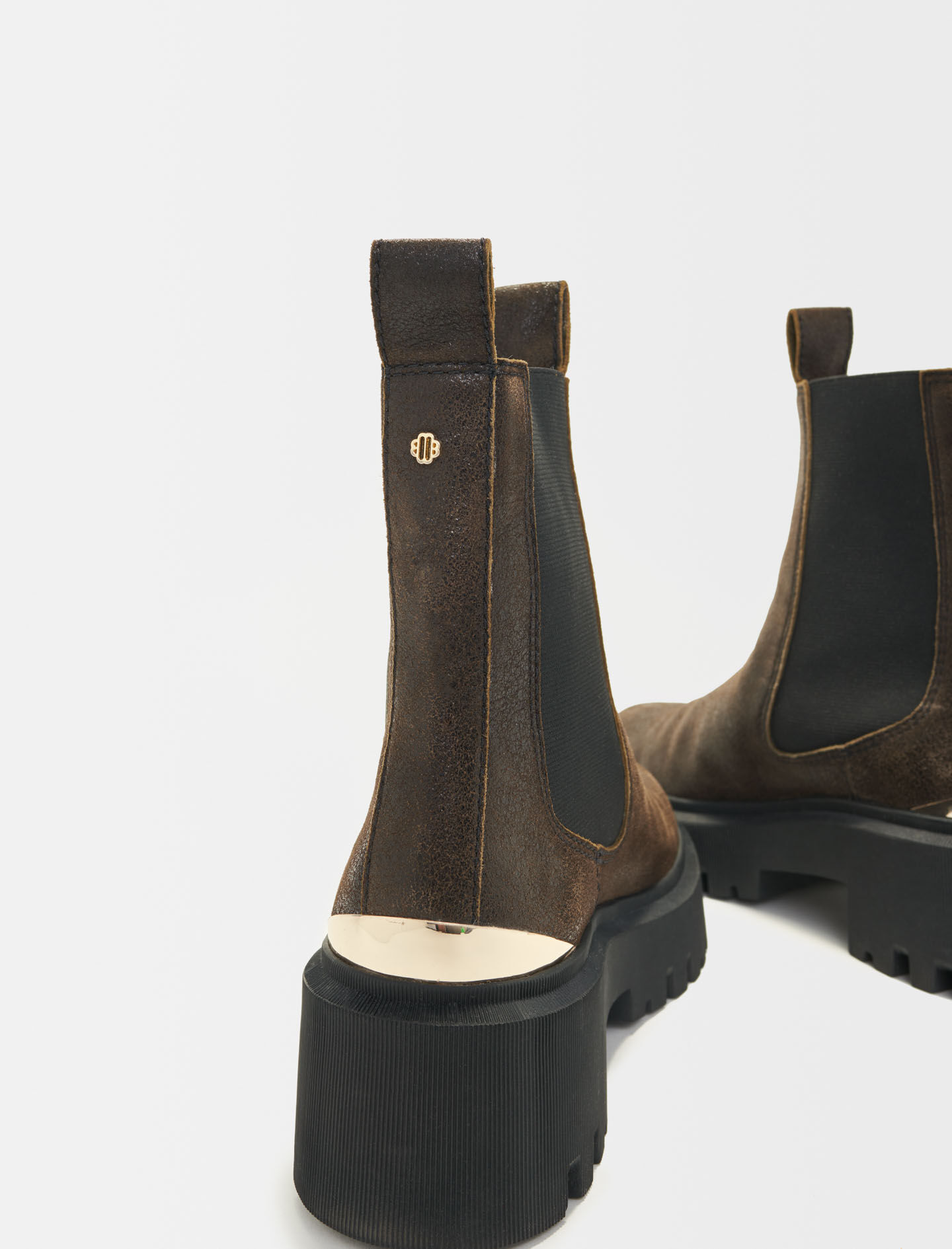 Chelsea boots met plateauzool in bruin