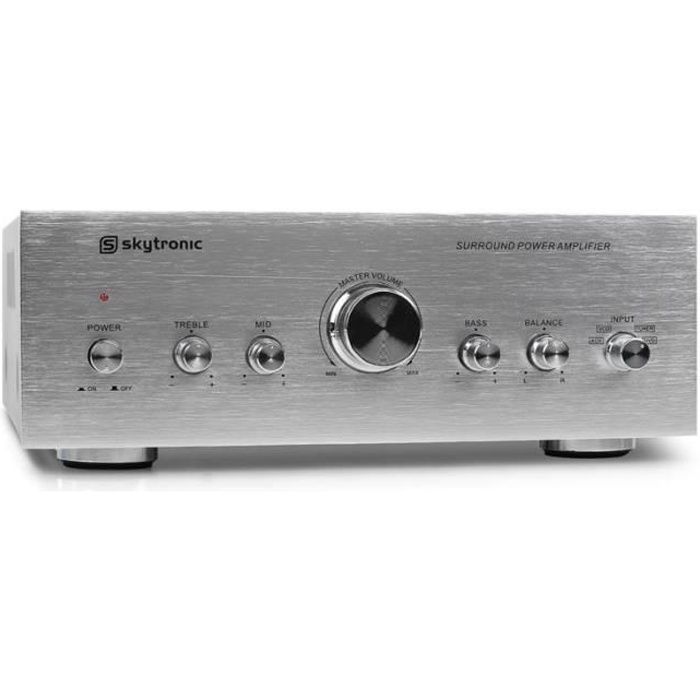 Skytronic AV400 stereo karaoke-versterker, 400 watt, 4 ingangen
