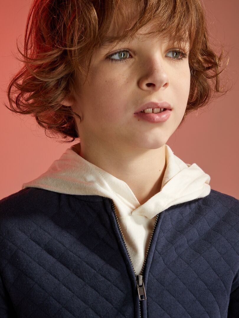 Trui met ritssluiting van jersey - blauw
