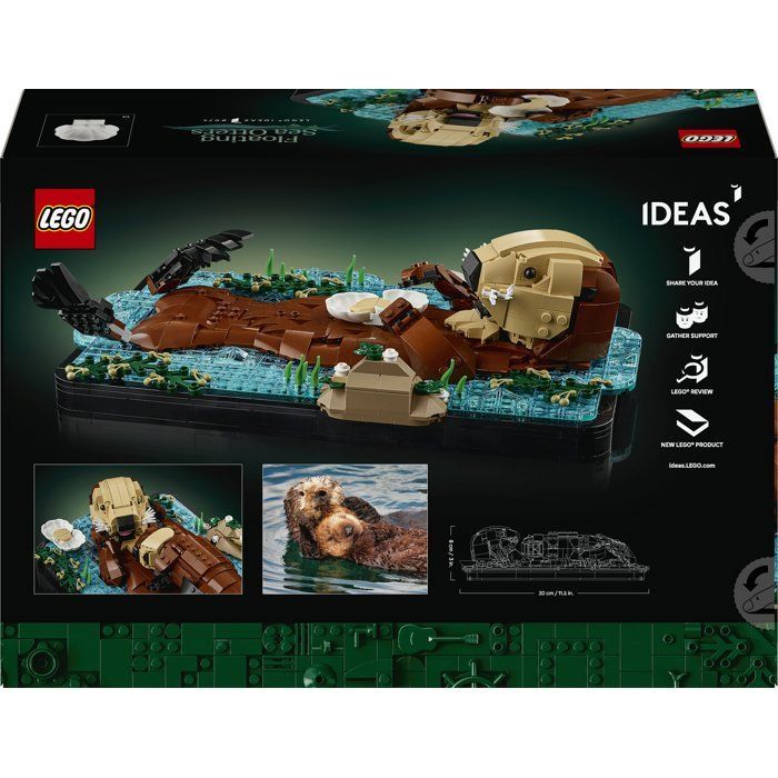 LEGO Ideas 21366 Les Loutres Câlines - Set de Construction Adulte - Maquette d'Animaux
