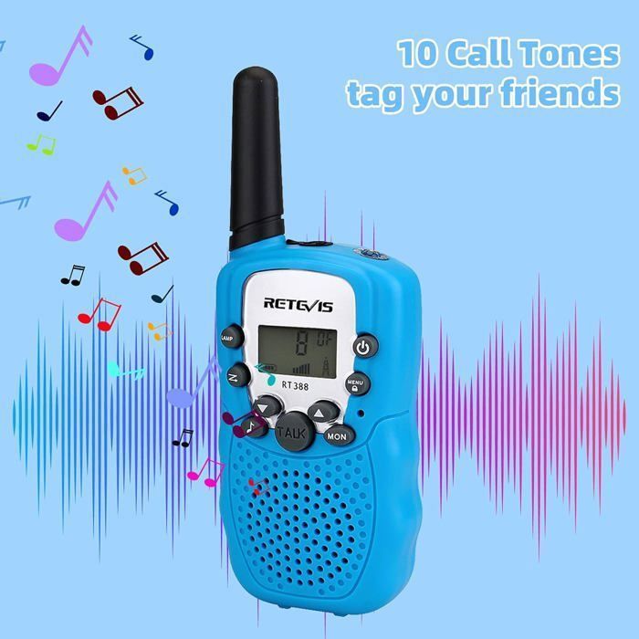 Walkie Talkie infantil de largo alcance Retevis RT388, linterna VOX de 8 canales, juguetes para niños de 3 a 12 años, regalos de cumpleaños, actividades