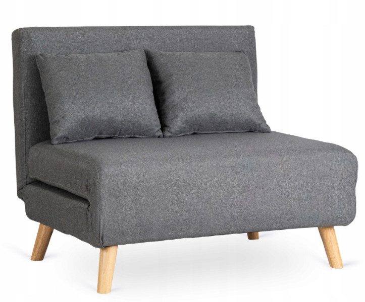 Sofa Rozkładana Do Spania Leżak Łóżko Leżanka Dwuosobowa Szara MARRY 2