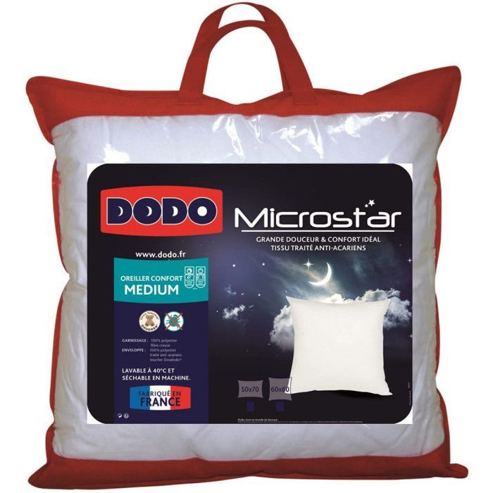 Set van 2 Microstar Medium Anti-huisstofmijtkussens 