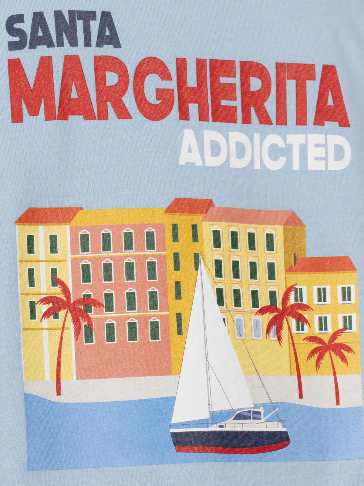 T-shirt da bambino in cotone con stampa di cartoline Santa Margherita