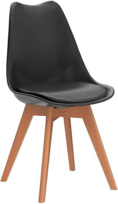 Lot de 4 chaises - Noir - Scandinave - Pieds bois - Lot de 4 chaises style scandinave Catherina
