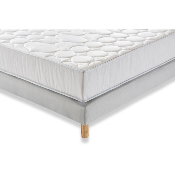 Pack listo para dormir - Colchón + base de cama de 160x200 + edredón + 2 almohadas - Muelles - 5 zonas - 19 cm - Firme DEKO DREAM Zen