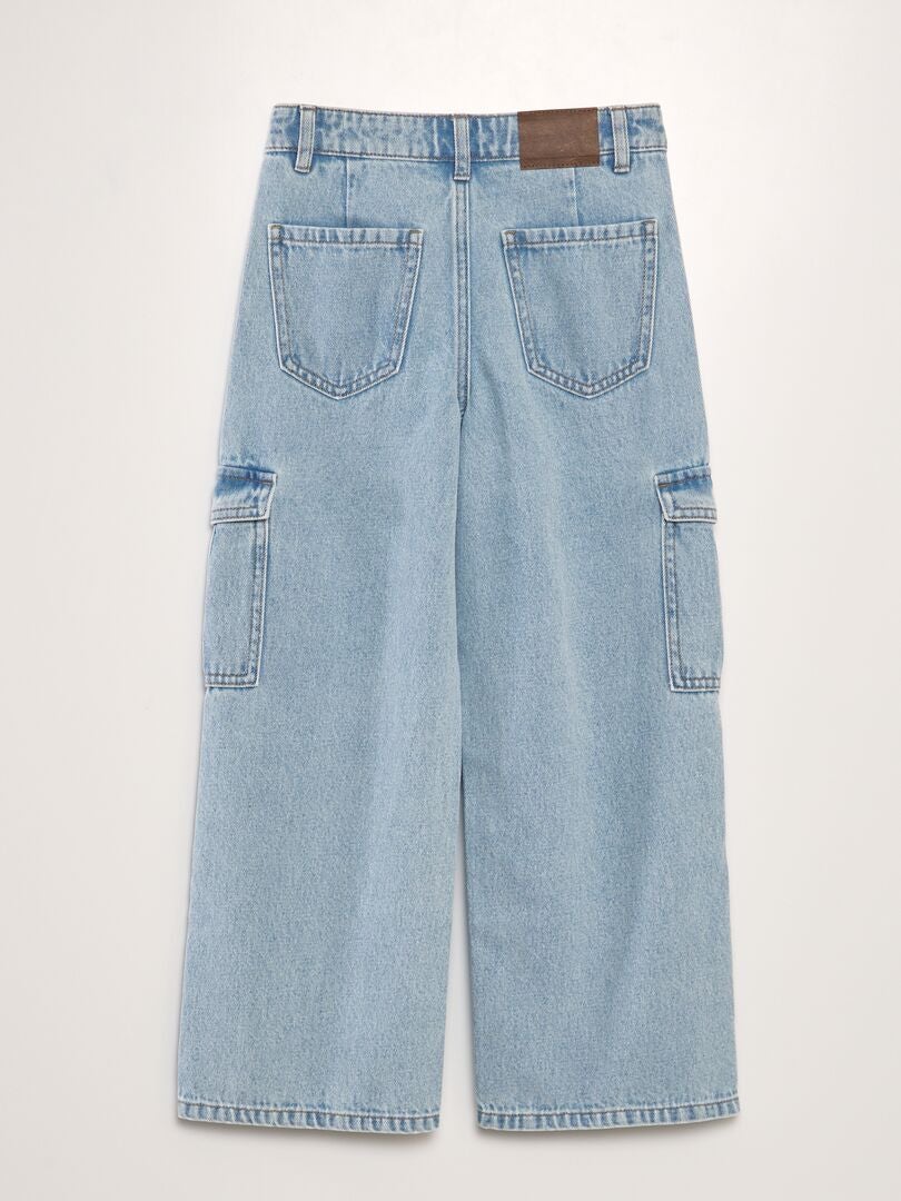 Spijkerbroek met wijde pijpen - BLAUW