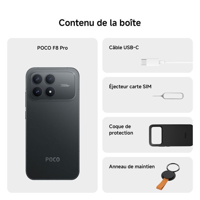 Smartphone - XIAOMI - POCO F8 Pro - 12 GB RAM - 256 GB - Pantalla AMOLED de 6,59