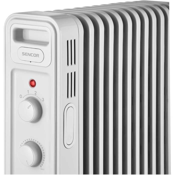 Oil-filled electric radiator - SENCOR - SOH 3411WH - 2300 W - 2 buttons - White