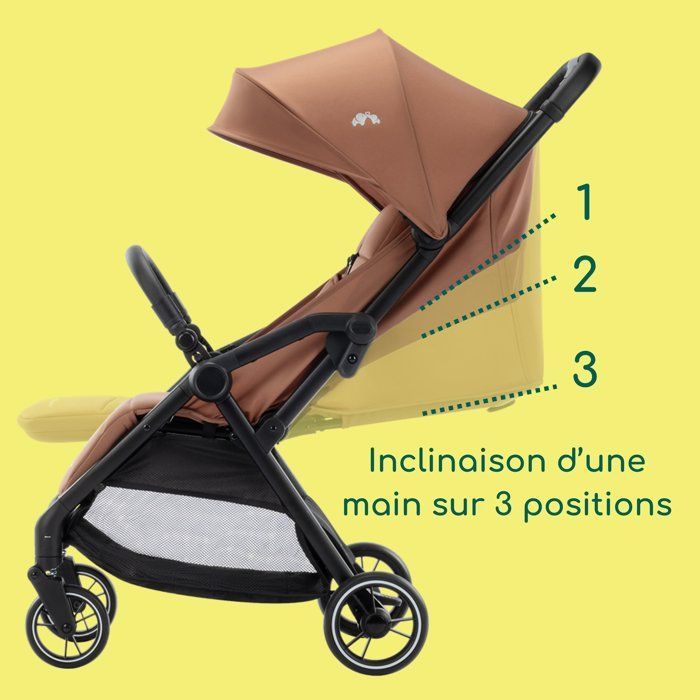 BEBECONFORT Sunlite, passeggino ultracompatto, comodo e leggero, dalla nascita fino a 4 anni, da 0 a 22 kg, color rame minerale.