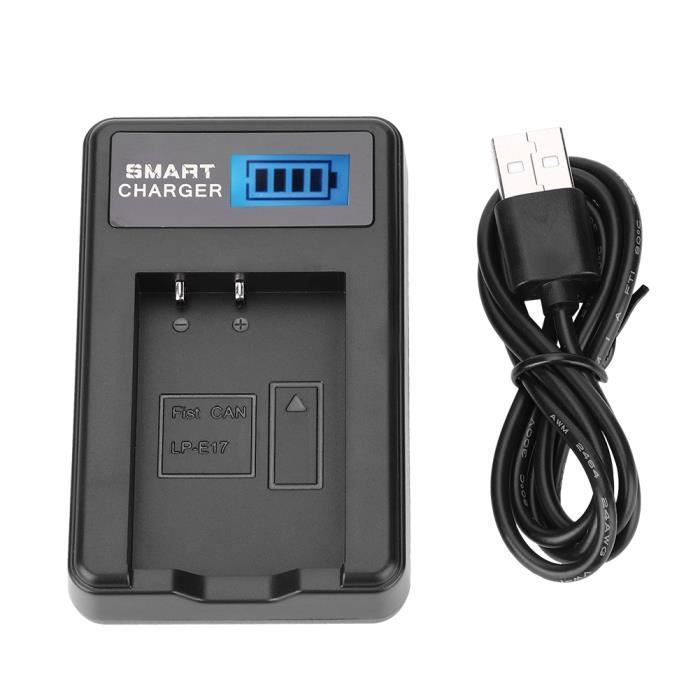 Cargador de batería USB AYNEFY para LP-E17, puerto de carga USB de una sola ranura con pantalla LCD para Canon