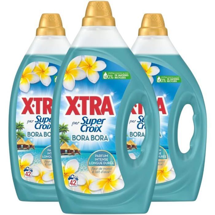 Lessive liquide - Super Croix par XTra - Bora Bora - fleurs de Monoï & lait d'Aloe - 126 lavages