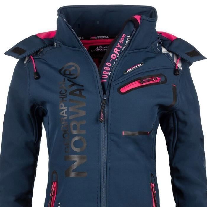 Veste Softshell Femme - Geographical Norway Reine - Couleur Bleu - Avec Capuche