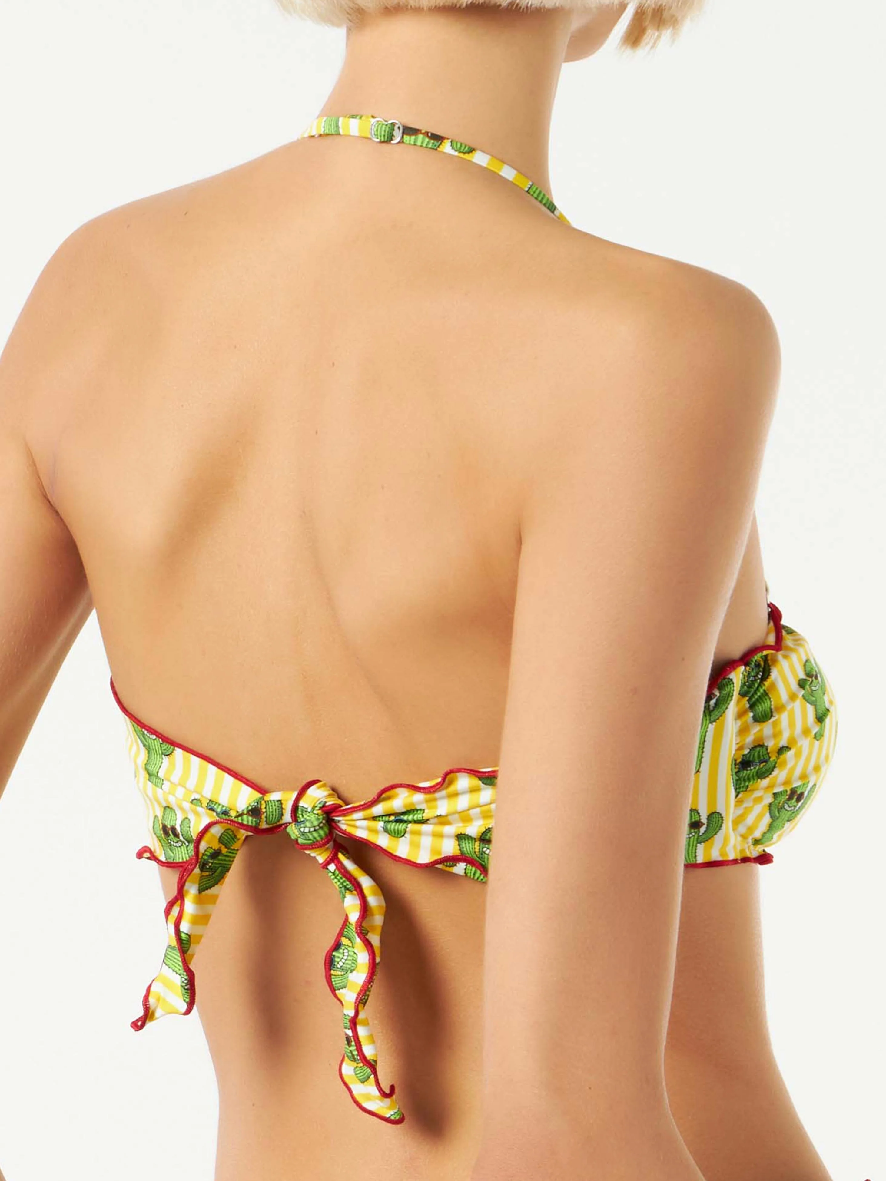 Damen-Bandeau-Top mit Kaktusprint