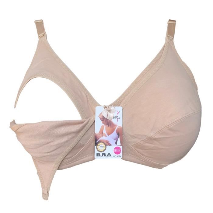 Soutien gorge allaitement 110C beige sans armatures non rembourré lingerie femme