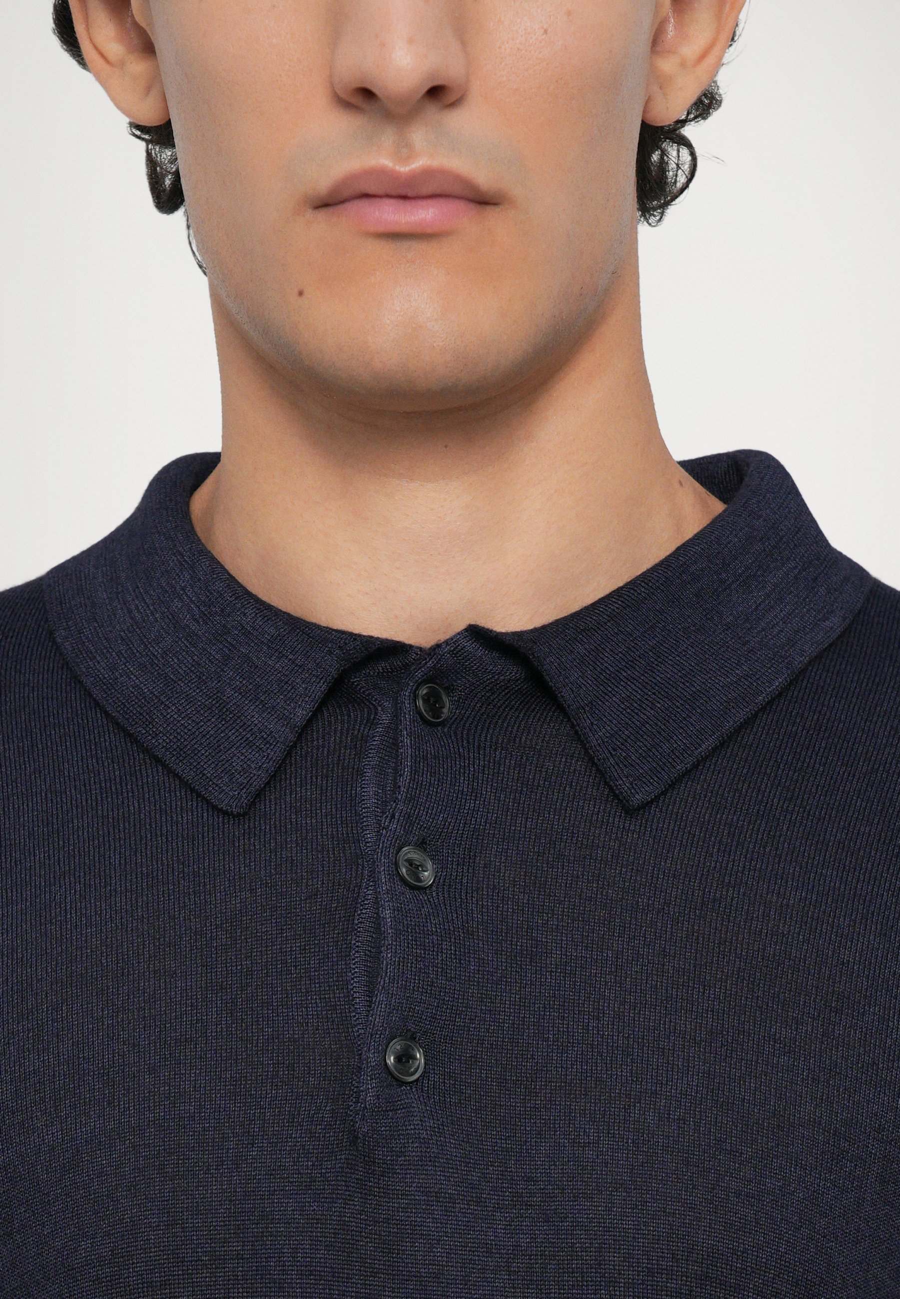 120% Lino Lange Mouw Heren - Trui - marineblauw