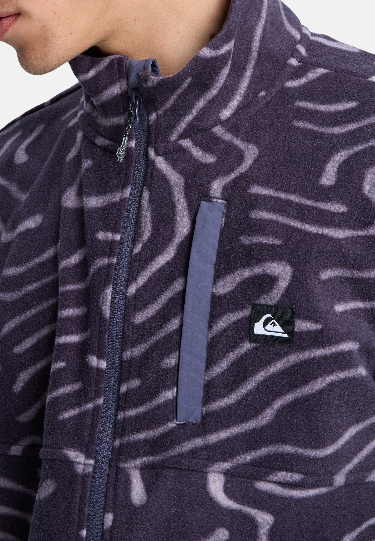 Quiksilver NO DESTINATION - Fleecejacke - grauer linearer Stempel