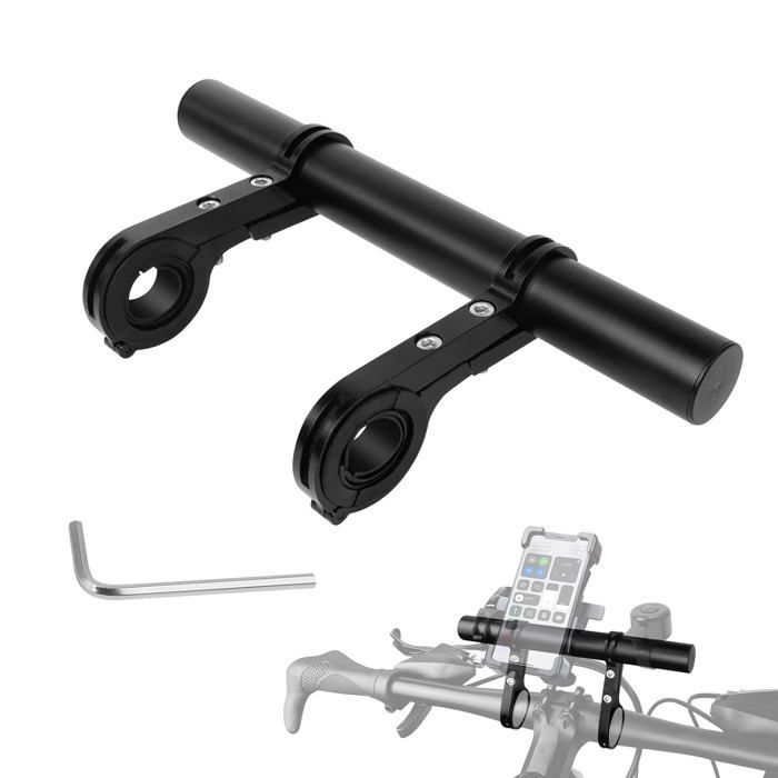 Extensión de manillar de aluminio, extensor de montaje de manillar para luces de bicicleta, compatible con teléfono, GPS y ordenador para bicicletas de montaña.