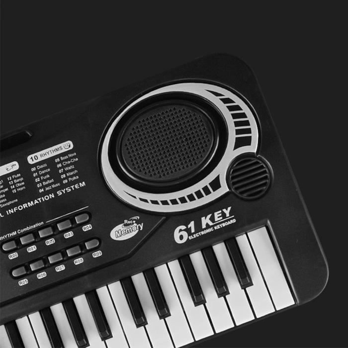Piano electrónico multifuncional de 61 teclas para niños con micrófono (USB)