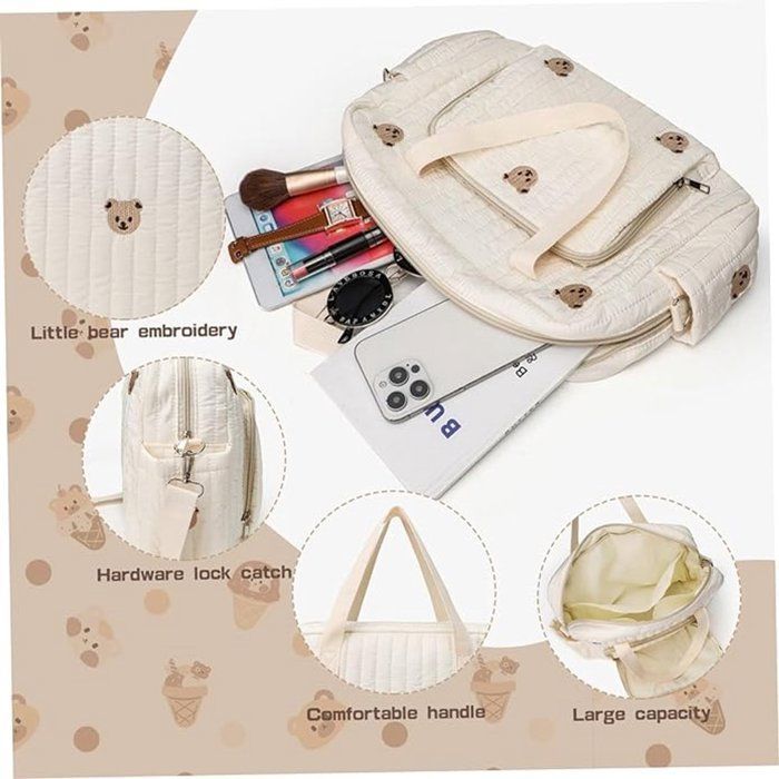 Mochila cambiador de gran capacidad - 35 x 10 x 28 cm - Bolso cambiador portátil y ligero - Con asa y correa para el hombro - Ideal para