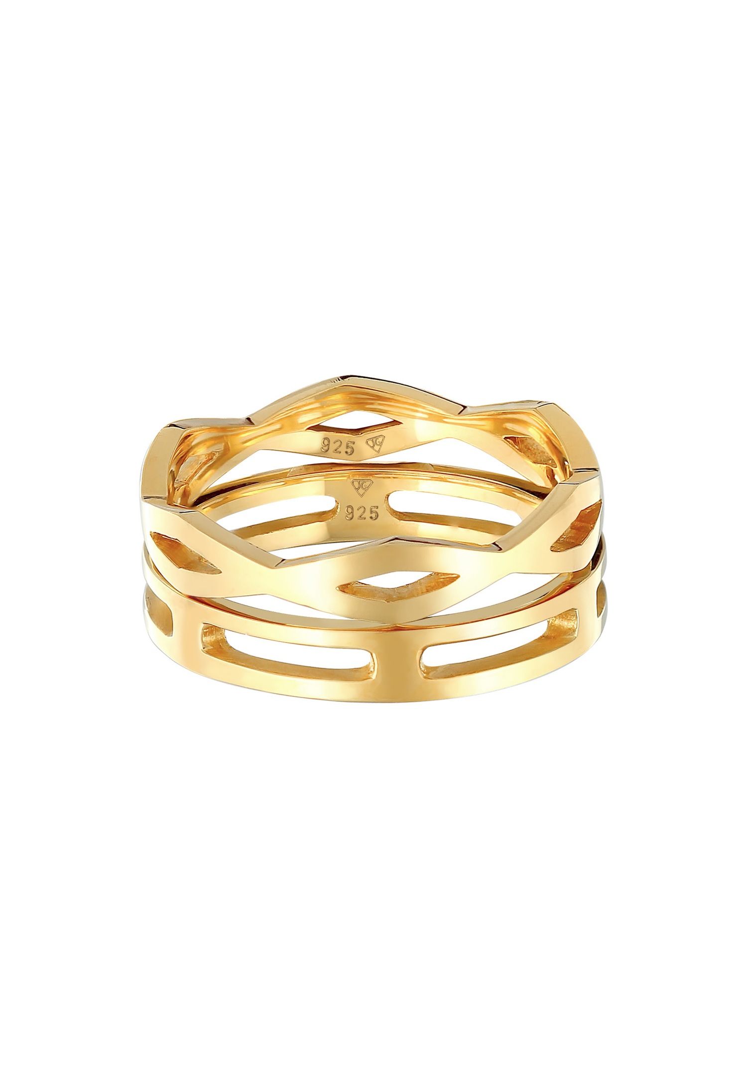 Elli Duo de bagues empilées pour femmes en argent sterling 925
