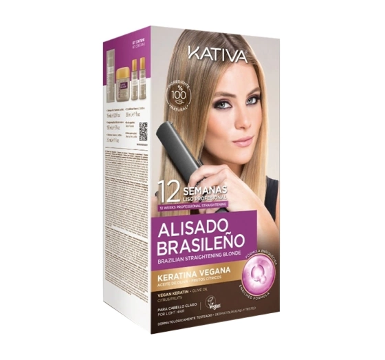 KATIVA ALISADO BRASILENO ZESTAW DO KERATYNOWEGO PROSTOWANIA WŁOSÓW DLA BLONDYNEK
