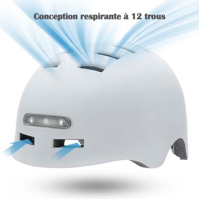Casco da bici/skateboard MAGICFOX - Ricaricabile tramite USB - Leggero - Impermeabile - Ventilato