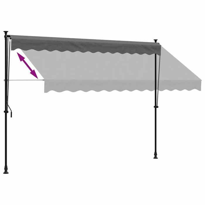 Tenda da sole retrattile vidaXL, veneziana con altezza regolabile, parasole per balcone, giardino, terrazzo, patio, 368740