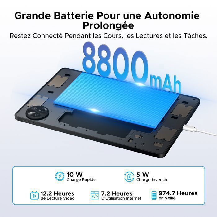 Tablet AORLYM P11 Android 16, tableta Unisoc T7250 de 11 pulgadas, 48 GB + 128 GB, tableta con lápiz óptico, batería de 8800 mAh, cámara de 13 MP, Gemini AI - Gris