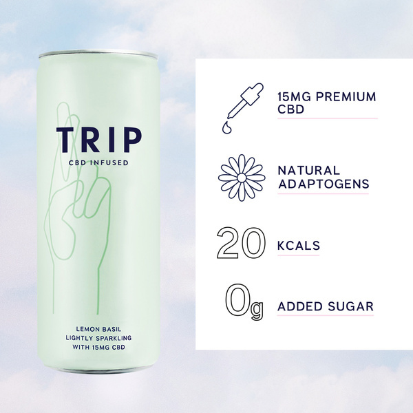 TRIP Bevande al CBD al limone e basilico 12 x 250 ml | Salute | Superdrug