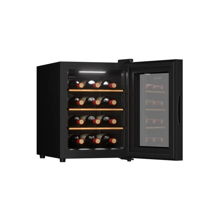 12SILENCE Wine Cellar – 12 Bottles – Hybrid Technology – Ultra-Quiet 25 dB – Modern Black and Anthracite Grey Design