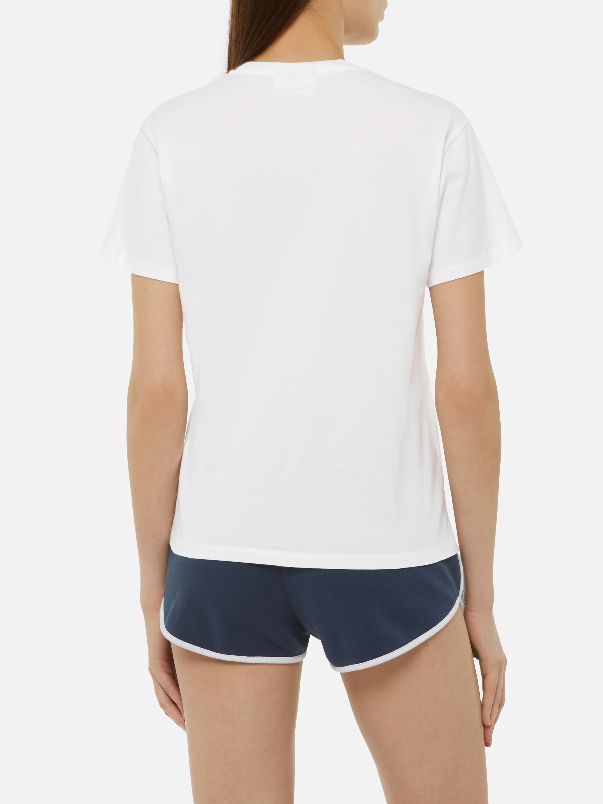 Emilie katoenen T-shirt met bikini- en martini-borduurwerk