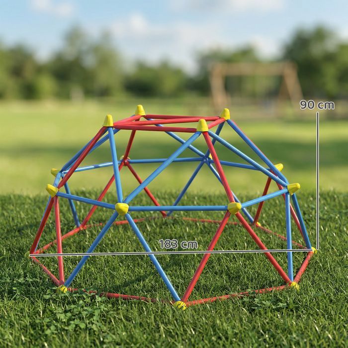 Outsunny - Dôme d'escalade pour enfants - Métal - 183x183x90cm - Multicolore