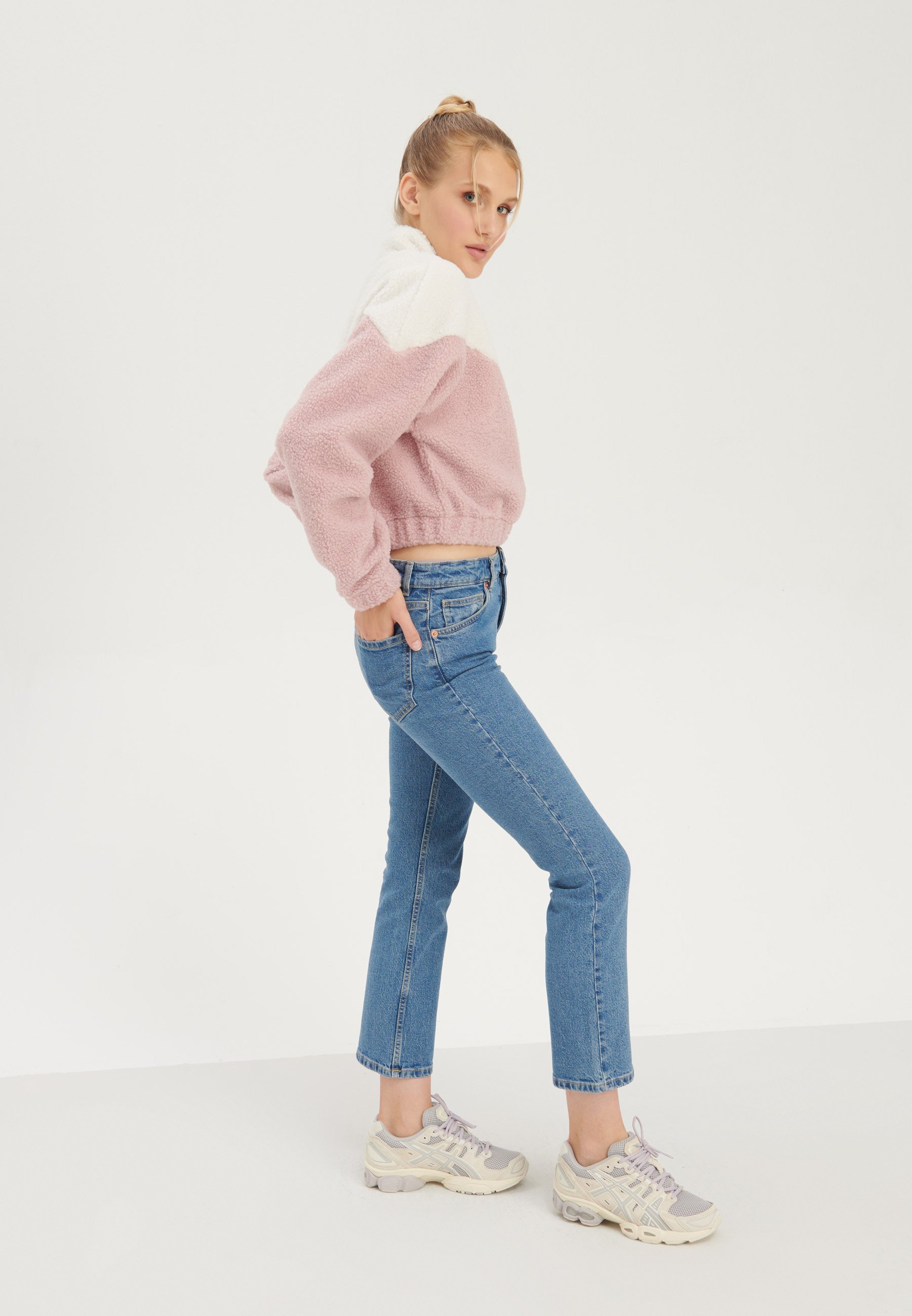 Pull en polaire Even&Odd - blanc cassé/rose
